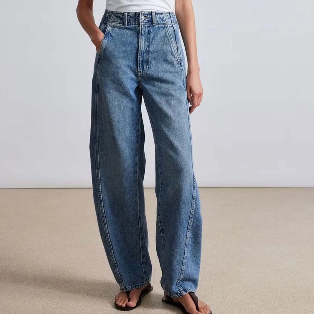 Apiece Apart Blue Wide Leg Jeans - Picture 3 of 10